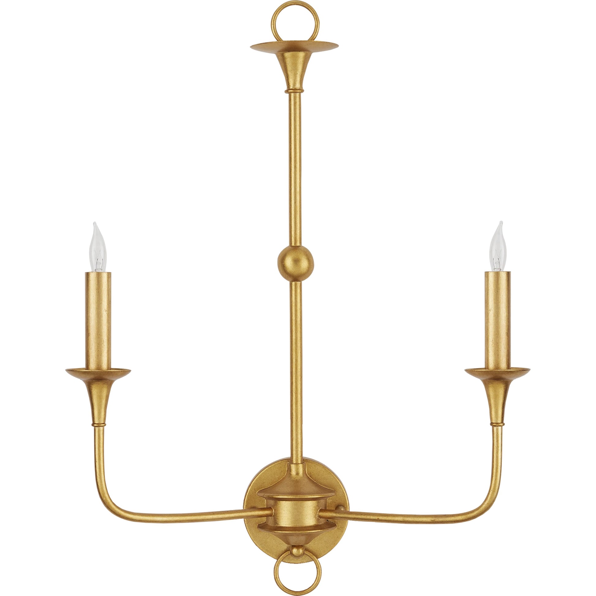 Nottaway Double Wall Sconce by Currey and Company. Made from wrought iron in a traditional style.