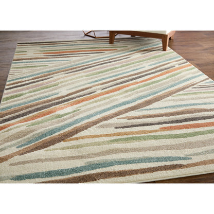 Eden EDN39QXF Rug by Feizy in ivory, brown, blue. Made from polypropylene in a unique style.