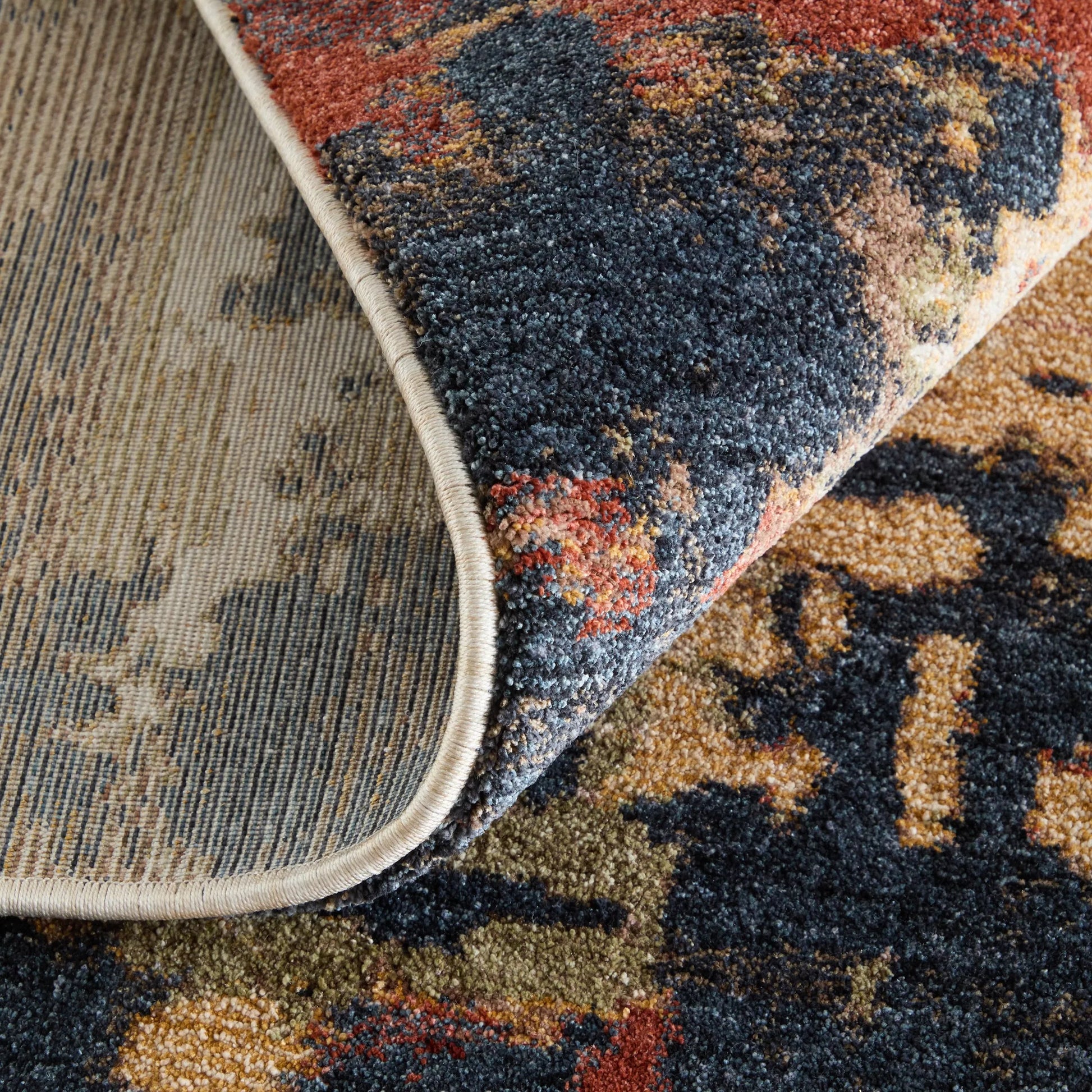 Pearson PRS39SQF Rug by Feizy in blue, red, tan. Made from polyester in a unique style.