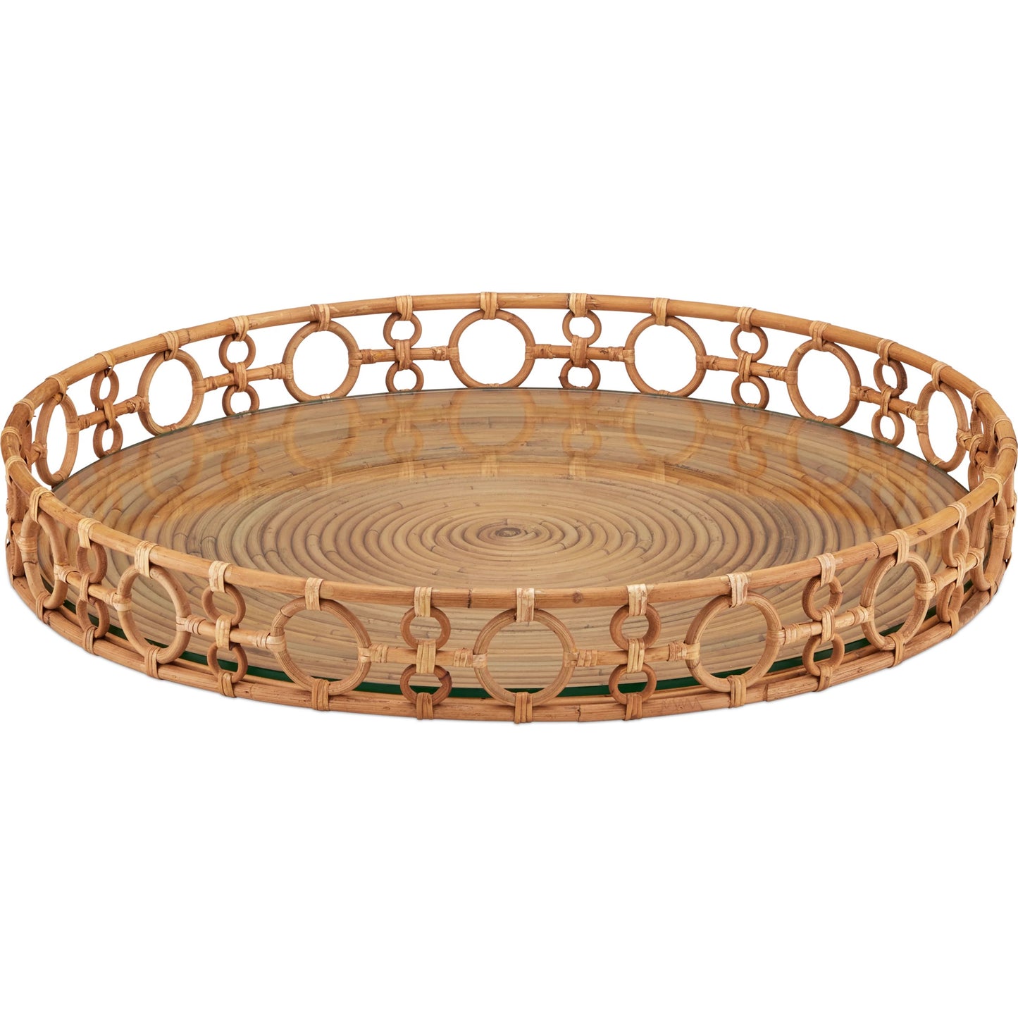 001 SI-2387166 | Primary Silo | Tegal Decorative Serving Tray by Currey and Company in natural, clear. Made from arurog, glass in a rustic style.