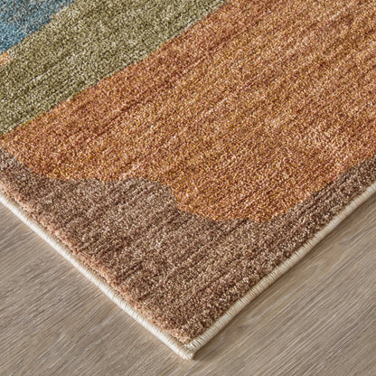Pearson PRS39SDF Indoor/Outdoor Rug by Feizy in blue, ivory, orange. Made from polyester in a unique style.
