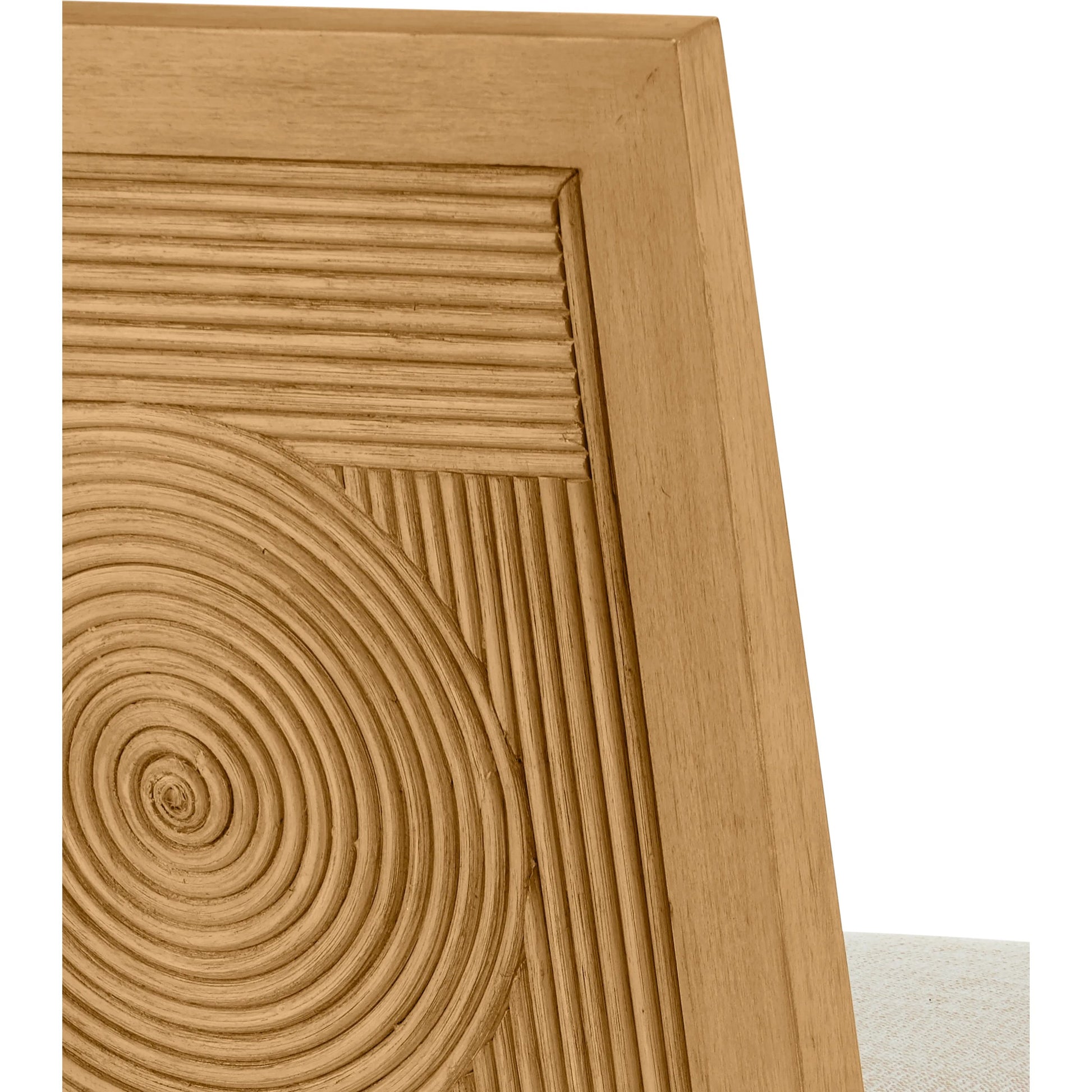 Santos Counter Stool by Currey and Company. Made from mahogany, rattan, brass in a modern style.