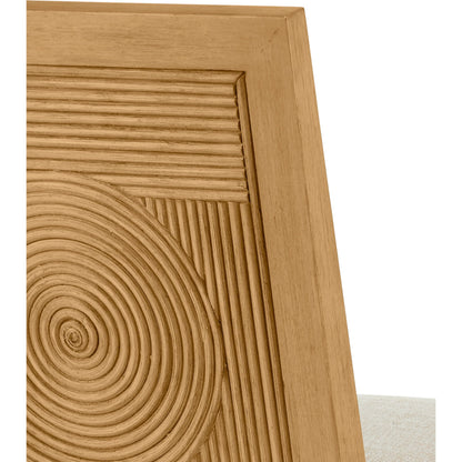 Santos Counter Stool by Currey and Company. Made from mahogany, rattan, brass in a modern style.