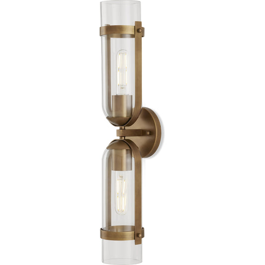 Bonardi Wall Sconce by Currey and Company. Made from stainless steel, glass in a modern style.