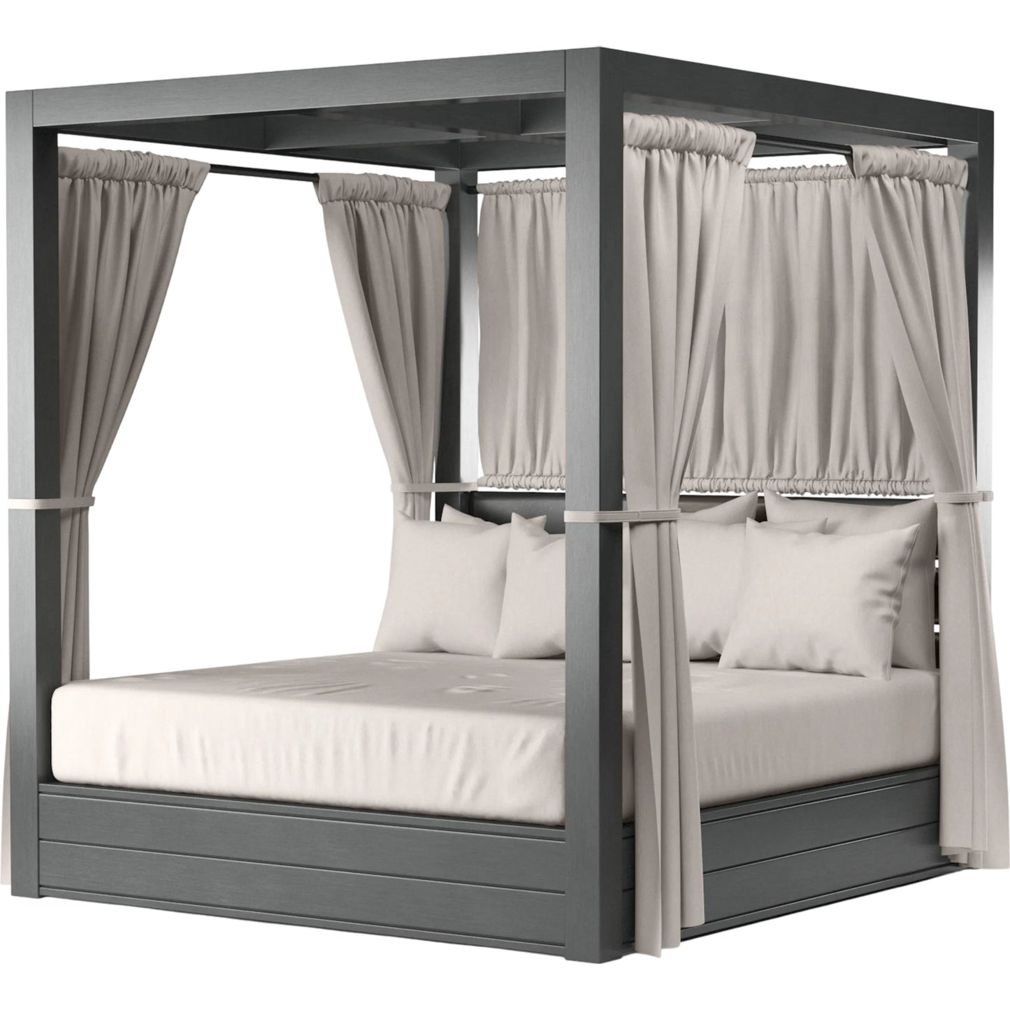 004 SI-2513899 | Primary Silo | Redondo Outdoor Resort King Day Bed by Sunset West in grays. Made from aluminum in a modern style.