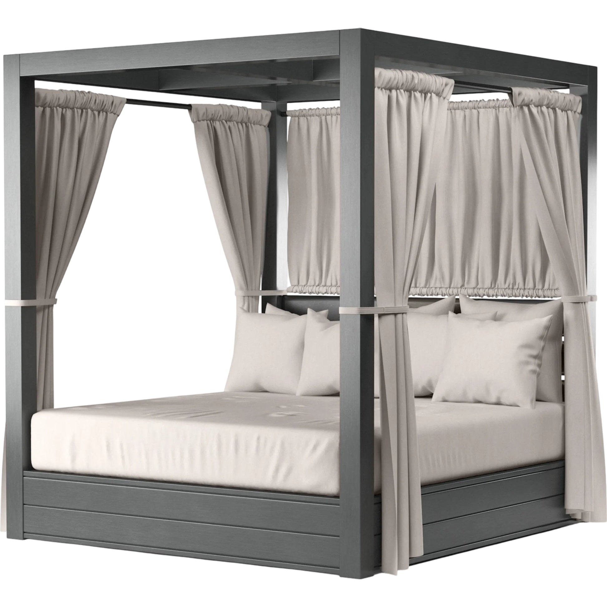 Redondo Outdoor Resort King Day Bed by Sunset West in grays. Made from aluminum in a modern style.