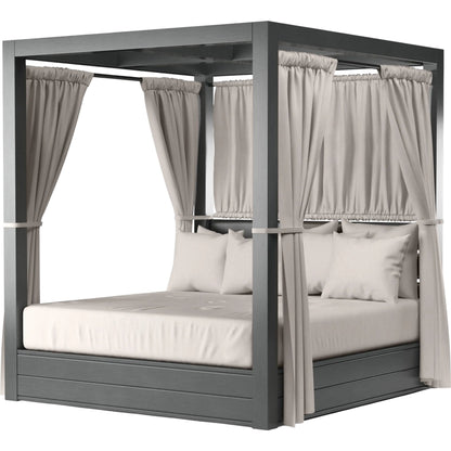 Redondo Outdoor Resort King Day Bed by Sunset West in grays. Made from aluminum in a modern style.