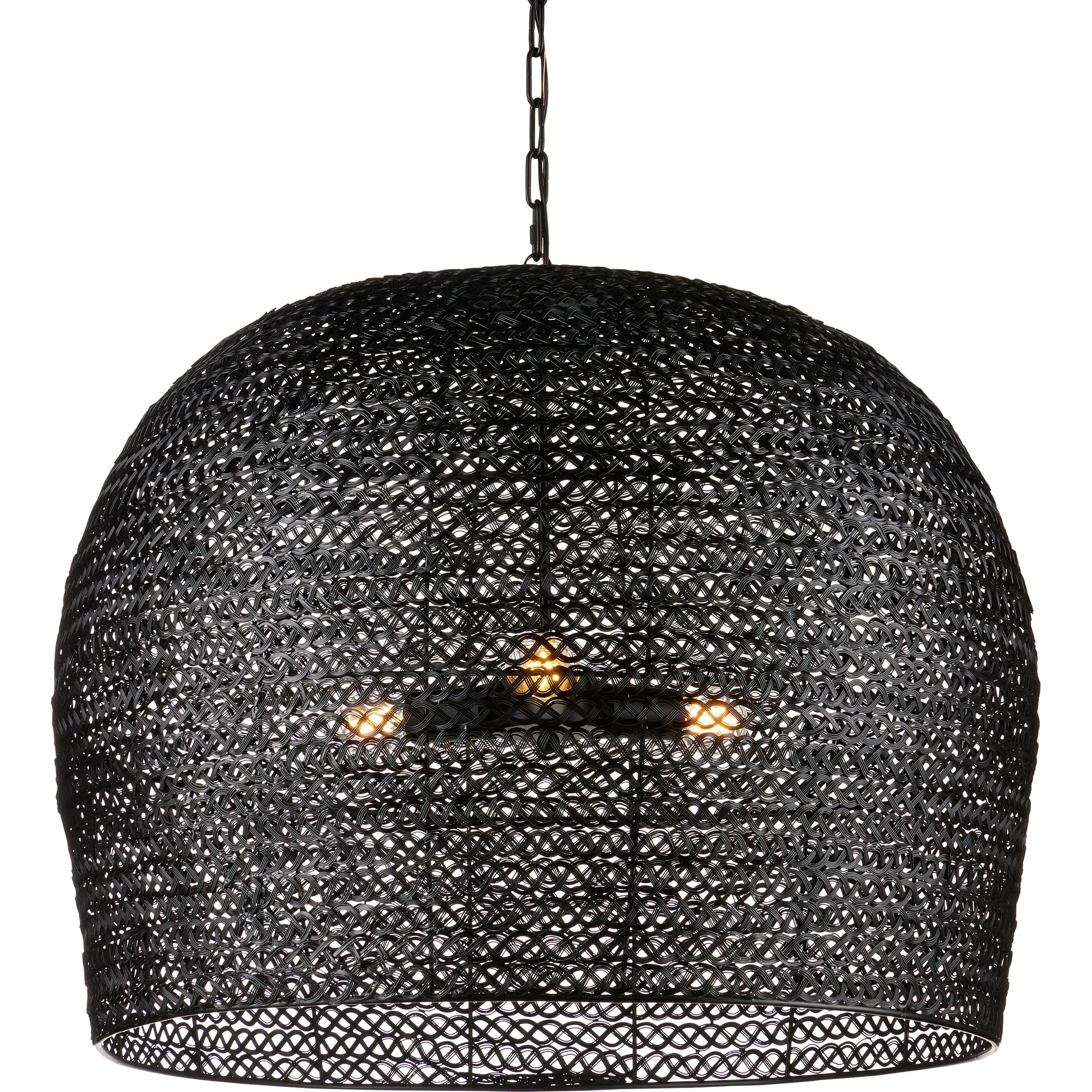 Piero Pendant by Currey and Company in satin black. Made from metal in a cottage & farmhouse style.