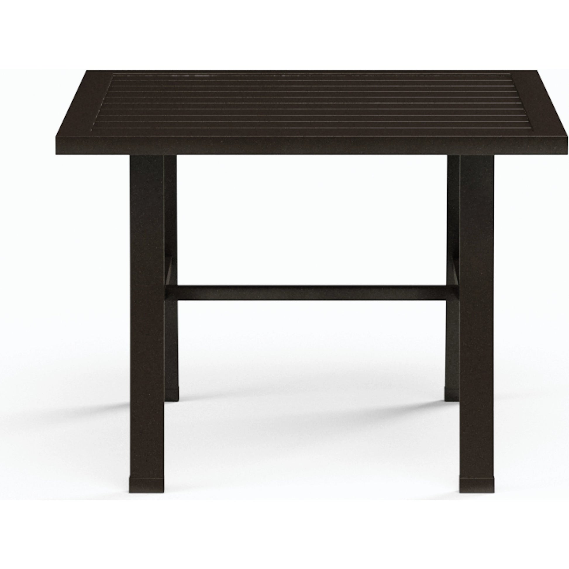 La Outdoor Jolla End Table by Sunset West in espresso. Made from aluminum in a modern style.