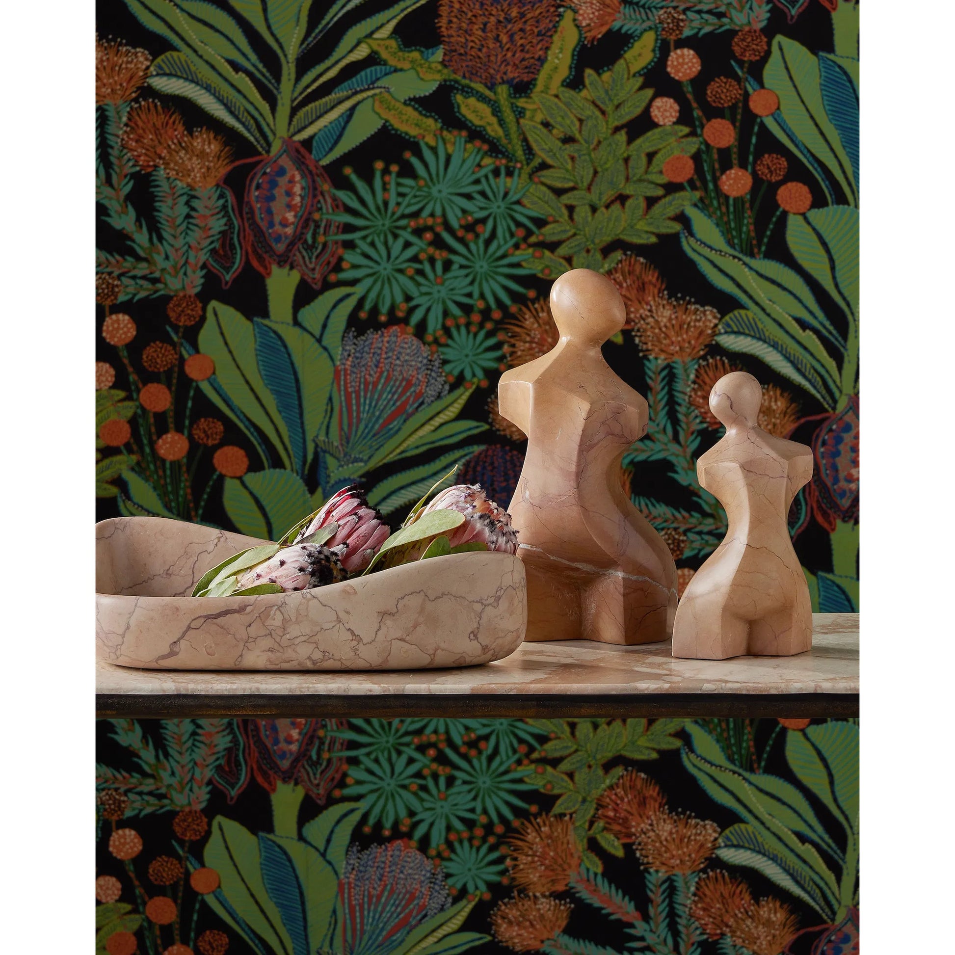 Giada Rosa Bust Sculpture by Currey and Company in natural. Made from rosa cappuccino marble in a modern style.