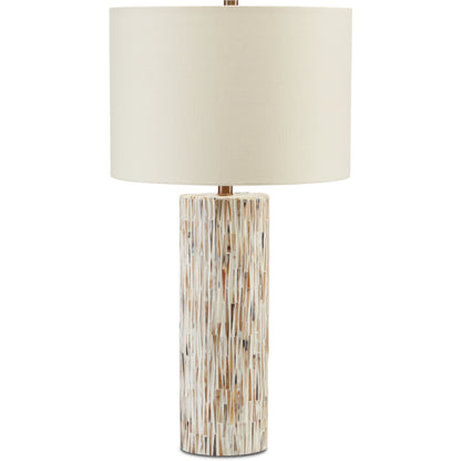 Aquila Table Lamp by Currey and Company in natural bone, antique brass. Made from bone, wood, composite in a transitional style.
