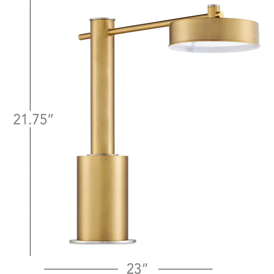 Dialect Desk Lamp by Currey and Company in brushed brass, brushed nickel. Made from metal in a modern style.