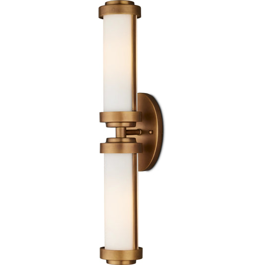 Bowland Bath Wall Sconce by Currey and Company. Made from metal, glass in a modern style.