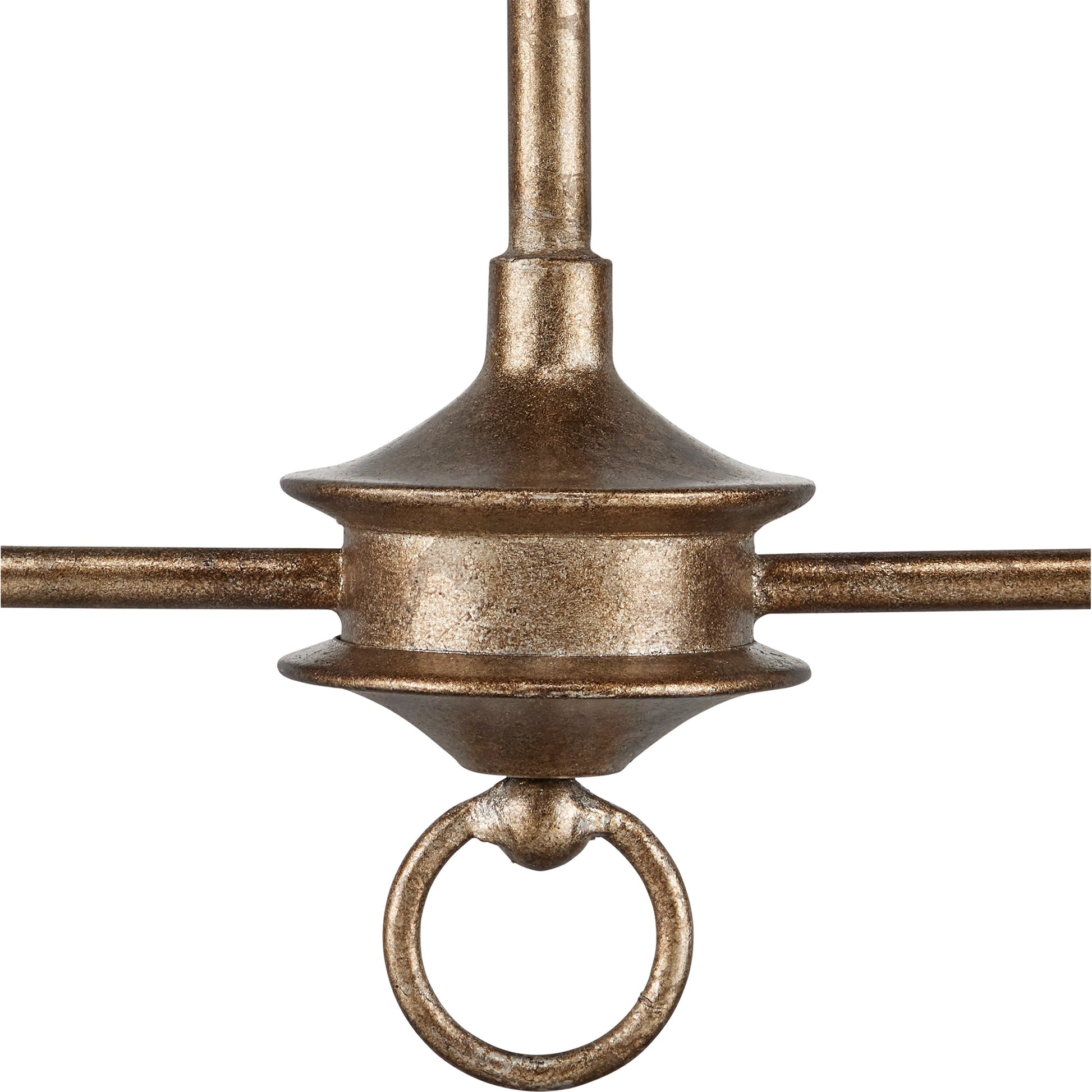 Nottaway Linear Chandelier by Currey and Company. Made from wrought iron in a traditional style.