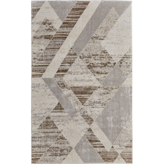 Vancouver Geometric Rug - VNR39NRF by Feizy in tan, brown, ivory. Made from polypropylene, polyester in a unique style.