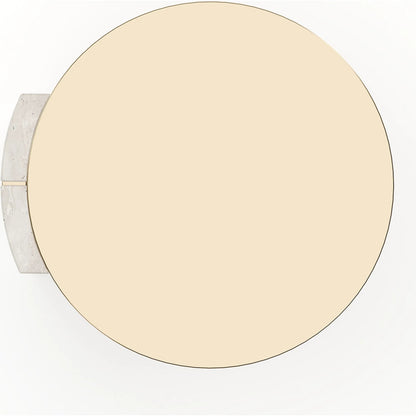 Overlap Round Side Table by Caracole in whisper of gold. Made from stone in a modern style.