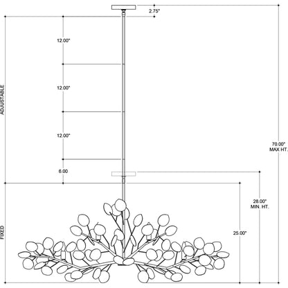 Lunaria Oval Chandelier by Currey and Company in contemporary silver leaf. Made from wrought iron in a transitional style.