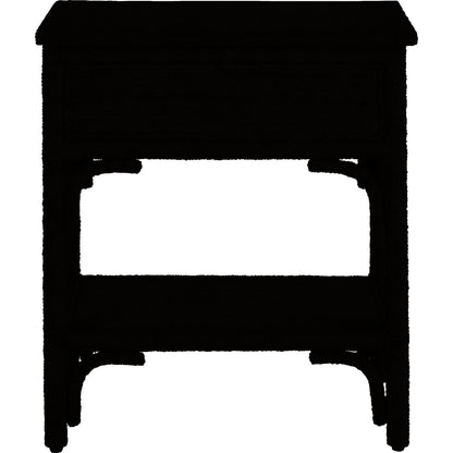 Olisa Nightstand by Currey and Company in natural abaca rope, washed wood. Made from abaca rope, solid wood, engineered wood, rattan in a eclectic & global style.