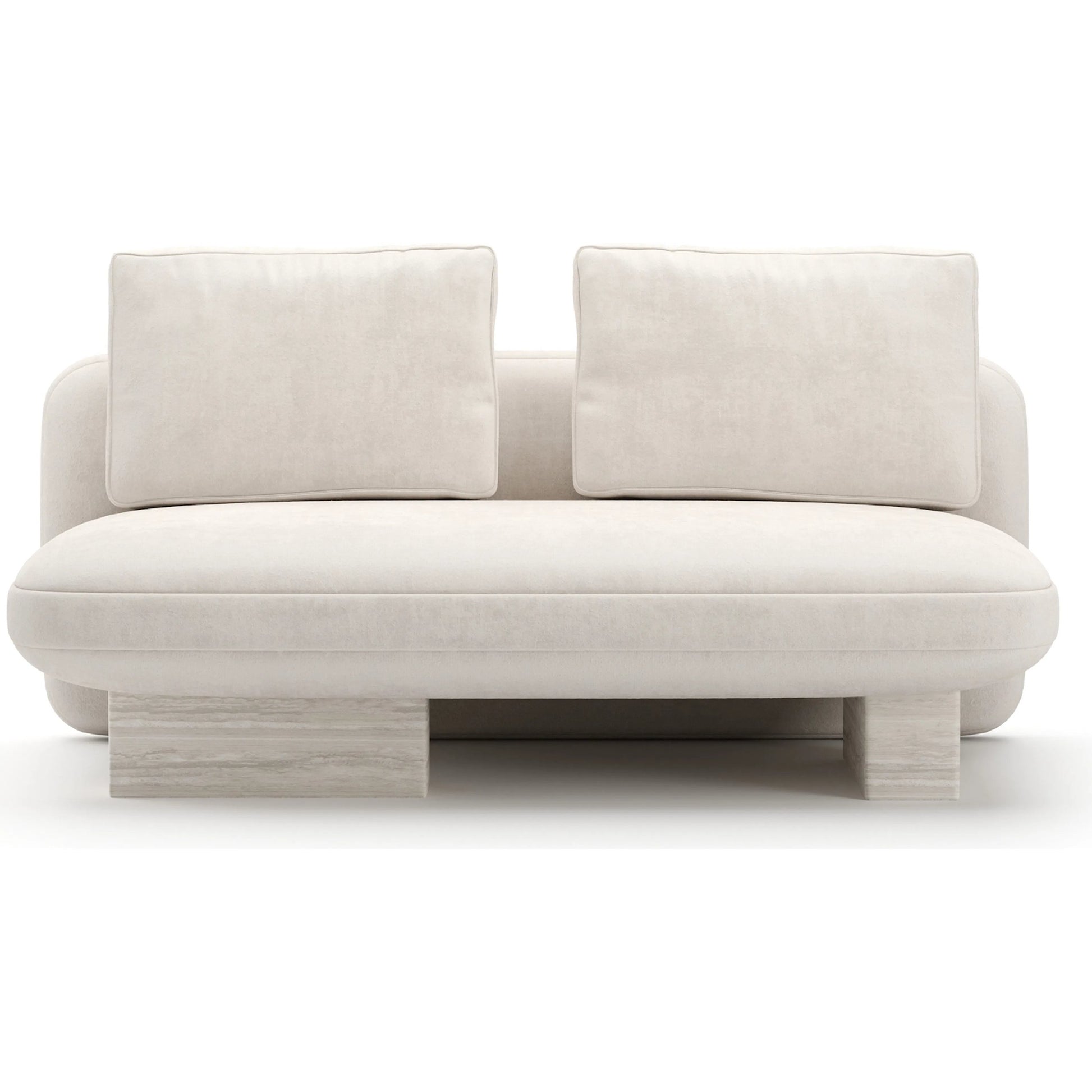 Overlap Armless Loveseat by Caracole in whisper of gold. Made from stone in a transitional style.