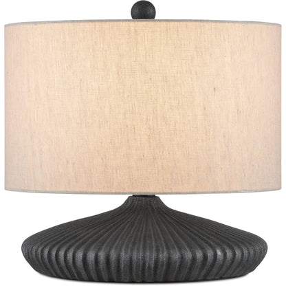Mythmaker Table Lamp by Currey and Company in black granite, satin black. Made from terracotta, wrought iron in a modern style.