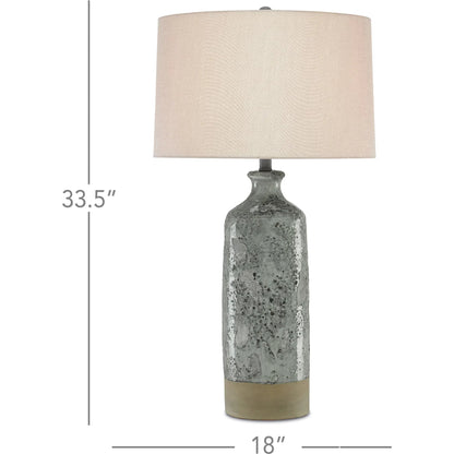 Stargazer Table Lamp by Currey and Company in gray. Made from terracotta, metal, glass mosaics in a modern style.