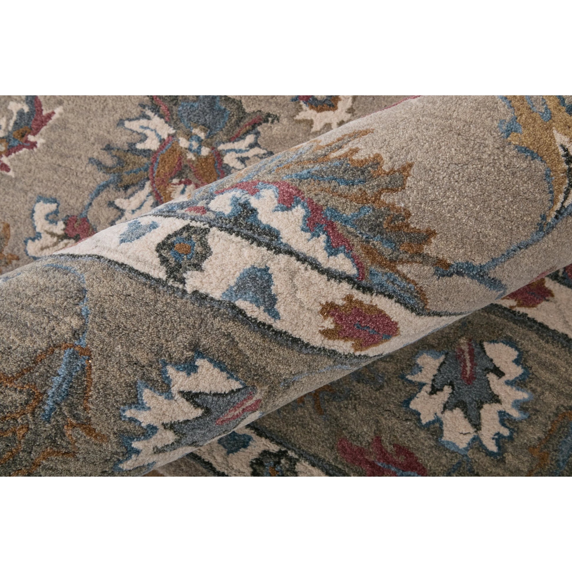 Rylan Transitional Oriental Rug - 8642F by Feizy in ivory, taupe, blue. Made from wool in a unique style.
