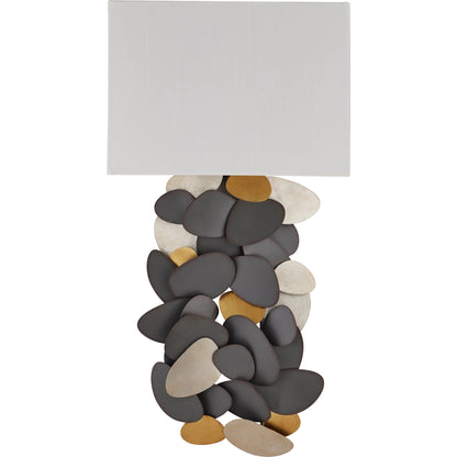 Moon Dust Wall Sconce by Currey and Company in hiroshi gray, contemporary gold leaf, contemporary silver leaf. Made from wrought iron in a modern style.