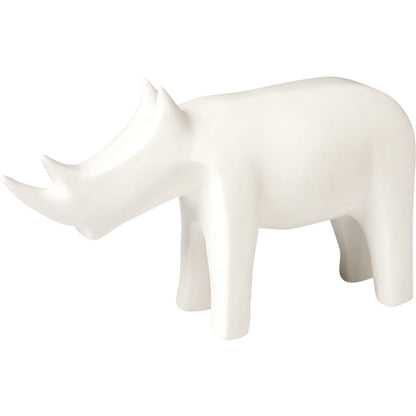 Rhino by Global Views in white. Made from ceramic in a eclectic & global style.
