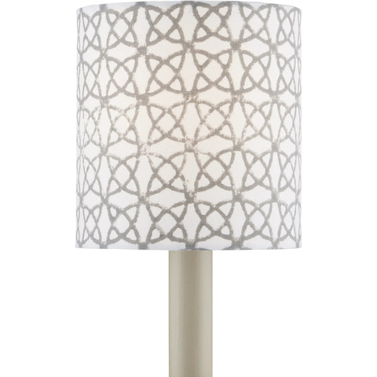Block Print Drum Chandelier Shade by Currey and Company. Made from cotton in a modern style.