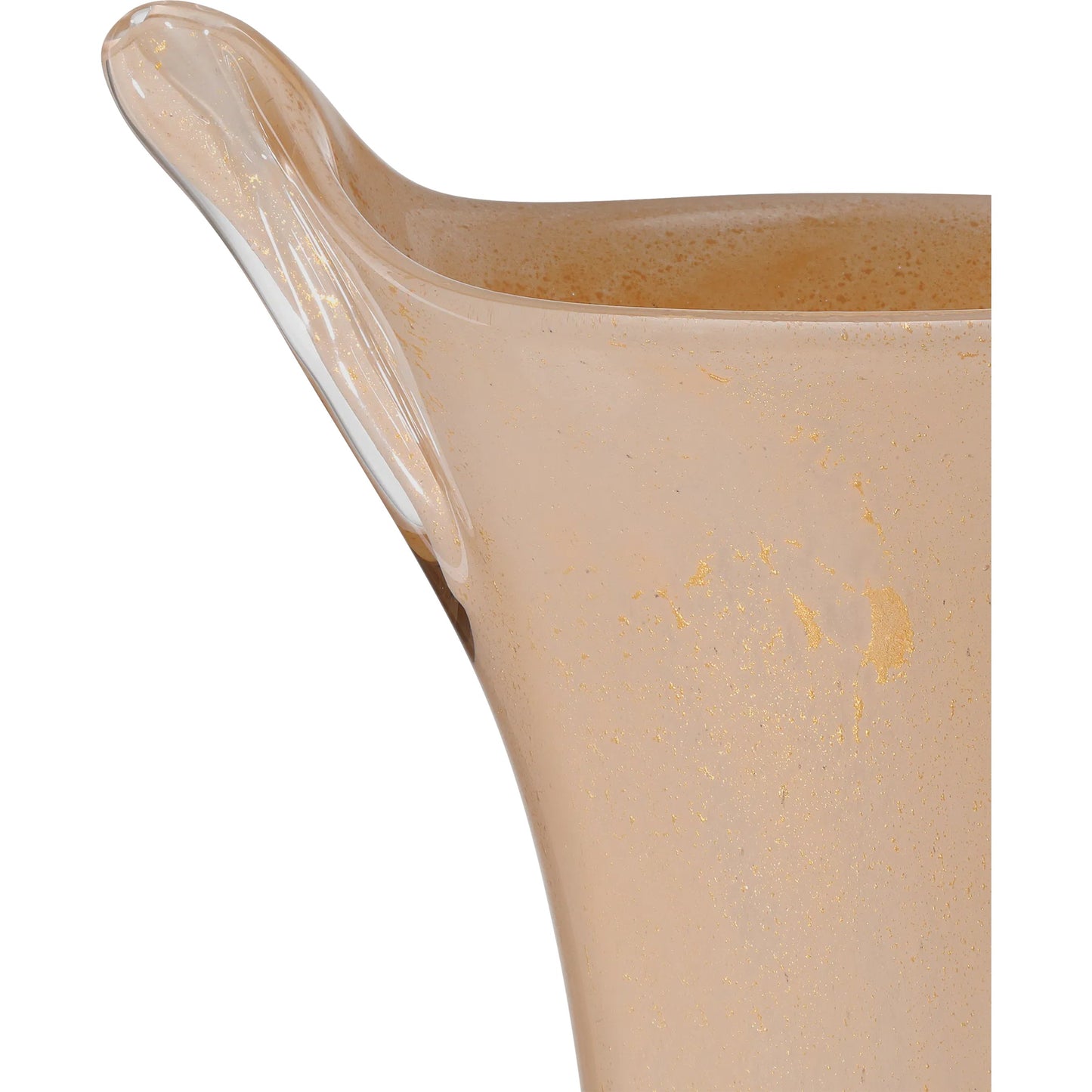 003 SI-2387162 | Closeup | Tamara Tall Vase by Currey and Company in soft peach, gold. Made from glass, gold powder in a modern style.