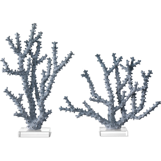 Coral Set by Currey and Company in blue, clear. Made from composite, acrylic in a modern style.