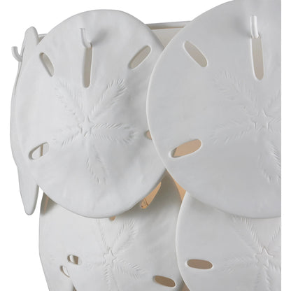 Tulum Wall Sconce by Currey and Company in sugar white, white. Made from wrought iron, bone china in a modern style.