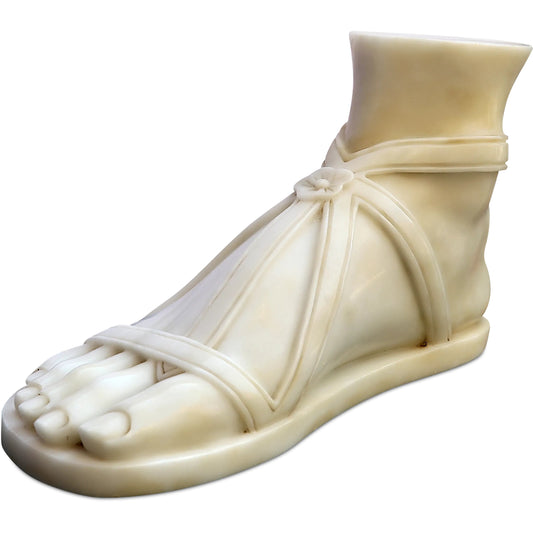 Greek Foot Relic by Currey and Company in antique white. Made from marble in a unique style.