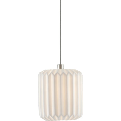 Dove Pendant by Currey and Company in painted silver, white. Made from metal, ceramic in a modern style.