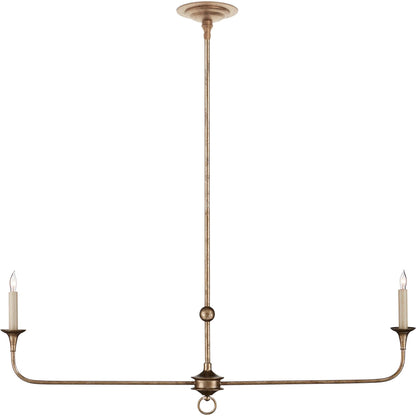 Nottaway Linear Chandelier by Currey and Company. Made from wrought iron in a traditional style.