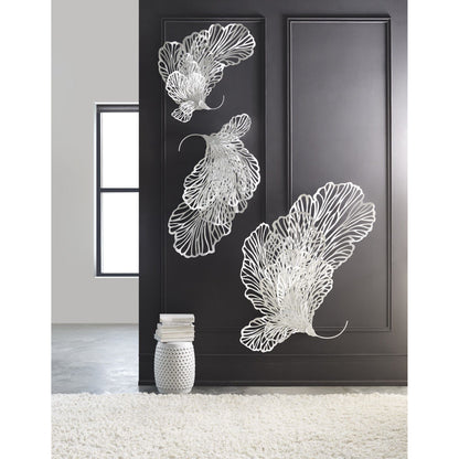 White Butterfly Wall Art by Phillips Collection in white and powder coat. Made from metal in a coastal style.