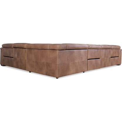 Lioni Leather 4-PIECE Power Motion Sectional by Bernhardt in brown. Made from leather in a unique style.