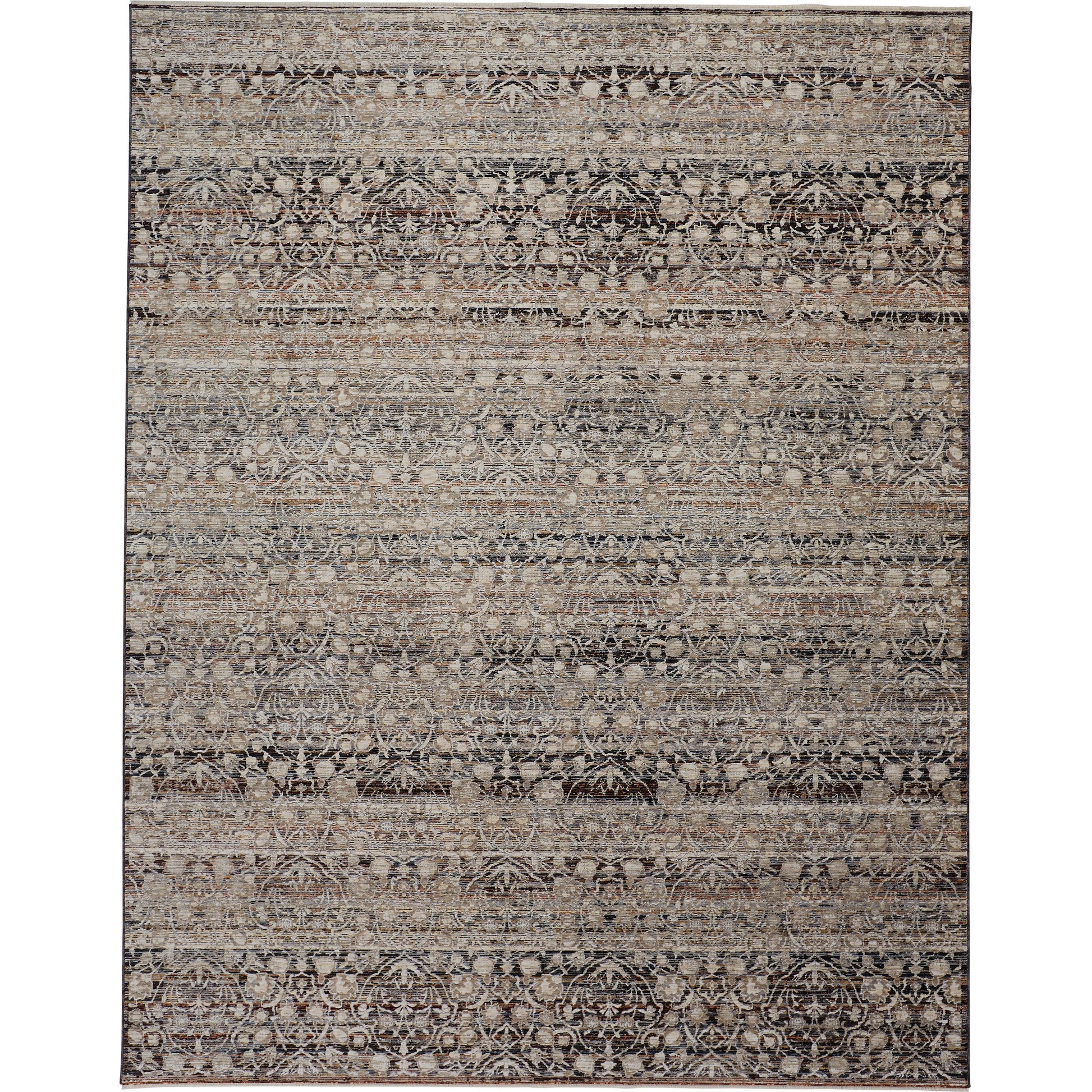 Caprio Transitional Damask Rug - 3961F by Feizy in gray, ivory, tan. Made from polyester, viscose in a unique style.