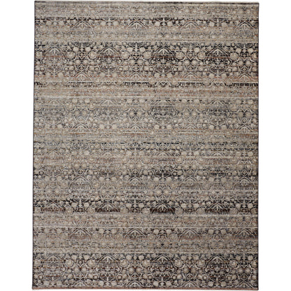 Caprio Transitional Damask Rug - 3961F by Feizy in gray, ivory, tan. Made from polyester, viscose in a unique style.