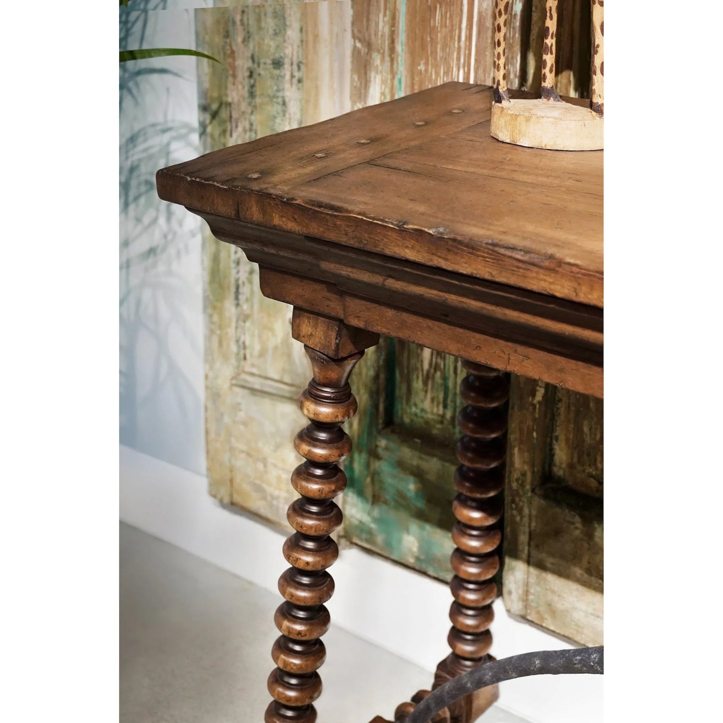 018 SI-2535759 | Closeup | Tamarisk Console Table by Jonathan Charles in medium spain walnut. Made from main acacia in a unique style.