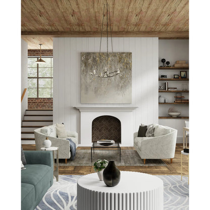 Rainforest Chandelier by Currey and Company in rustic bronze. Made from unique in a rustic style.