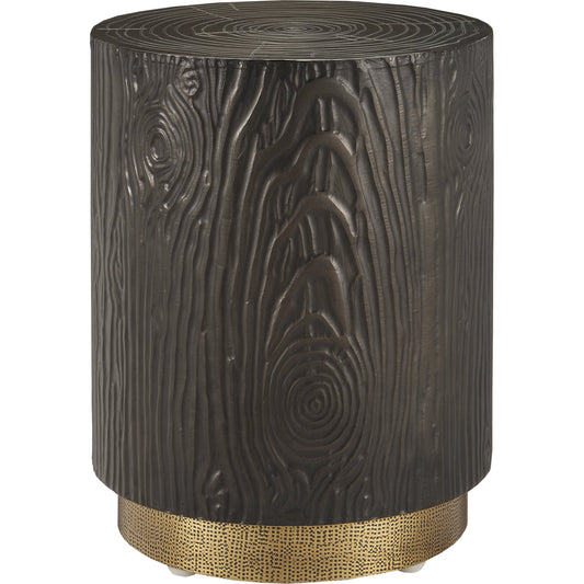 Terra Accent Table by Currey and Company in bronze, brass. Made from natural wood, brass in a modern style.
