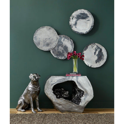 Galvanized Wall Discs (Set of 4) by Phillips Collection. Made from resin in a rustic style.