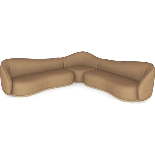 Kalahari 3-Piece Sectional by Caracole in camel and sparkling argent. Made from unique in a unique style.