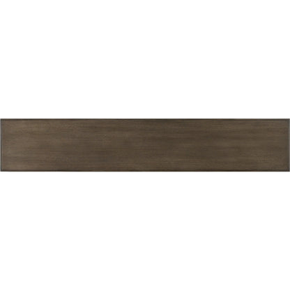 Verona Chanterelle Console Table by Currey and Company in chanterelle, champagne. Made from mahogany, brass, iron in a transitional style.
