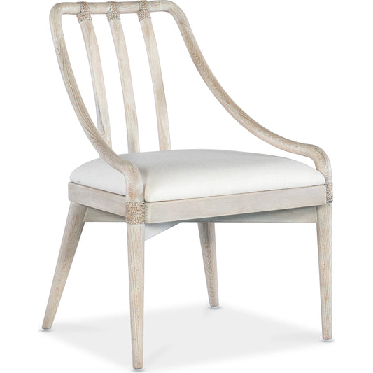 001 SI-2133776 | Primary Silo | Commerce and Market Seaside Chair (Set of 2) by Hooker Furniture in oyster and light wood. Made from 51% rayon, 22% linen, 16% polyester, 11% cotton, rope in a modern style.