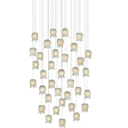 Polpo 36-Light Multi-Drop Pendant by Currey and Company. Made from art glass, metal in a modern style.