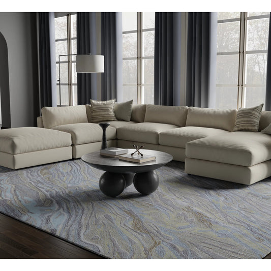 Kawai Rug - KAW8982F by Feizy in blue, green, gray. Made from wool, viscose in a unique style.