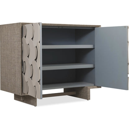 Melange Pinwheel Hall Chest by Hooker Furniture in gray exterior, gray appliques. Made from wood, resin, fabric, 100% polyester in a modern style.