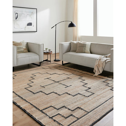 Diane DAI-2309 Rug by Livabliss in tan, black. Made from jute in a unique style.